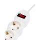 Удлинитель Luazon Lighting ECO, 5 розеток, 5 м, 10 А, 2200 Вт, ПВС 3×0.75 мм2, с заземлением, белый