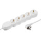 Удлинитель Luazon Lighting ECO, 5 розеток, 5 м, 10 А, 2200 Вт, ПВС 3×0.75 мм2, с заземлением, белый