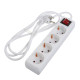 Удлинитель Luazon Lighting, 4 розетки, 1.8 м, 10 А, 2200 Вт, 3×1.5 мм2, заземление, выключатель