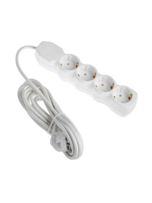 Удлинитель Luazon Lighting ECO, 4 розетки, 4.5 м, 16 А, 3500 Вт, ПВС 3×1 мм2, с заземлением