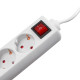 Удлинитель Luazon Lighting, 3 розетки, 10 м, 6 А, 1300 Вт, 3×0.75 мм2, с заземлением, с выключателем, белый