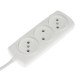 Удлинитель Luazon Lighting ECO, 3 розетки, 2.7 м, 10 А, 2200 Вт, ПВС 2×0.75 мм2, без заземления, белый