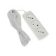 Удлинитель Luazon Lighting ECO, 3 розетки, 4.5 м, 6 А,1300 Вт, ШВВП 2×0.75 мм2, без заземления, белый