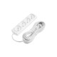 Удлинитель Luazon Lighting ECO, 4 розетки, 5 м, 10 А, 2200 Вт, ПВС 2×0.75 мм2, без заземления, белый