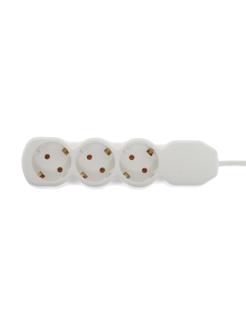 Удлинитель Luazon Lighting ECO 3 розетки, 10 м, 10 А, 2200 Вт, ПВС 3×0.75 мм2, с заземлением, белый
