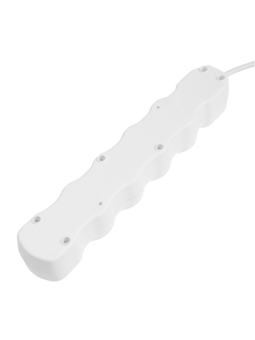 Удлинитель Luazon Lighting ECO, 5 розеток, 5 м, 10 А, 2200 Вт, ПВС 3×0.75 мм2, с заземлением, белый