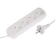 Удлинитель Luazon Lighting ECO, 4 розетки, 10 м, 10 А, 2200 Вт, ПВС 2×0.75 мм2, без заземления, белый