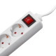 Удлинитель Luazon Lighting, 4 розетки, 10 м, 10 А, 2200 Вт, 3×0.75 мм2, с заземлением, с выключателем, белый