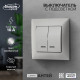 Выключатель Luazon Lighting «Антей», 10 А, 2 клавиши, скрытый монтаж, с подсветкой, серебристый
