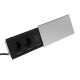 Блок розеточный в стол, сдвижная крышка, 10 А, 2 розетки, 2xUSB, 2A, провод 1.8 м, серебристый