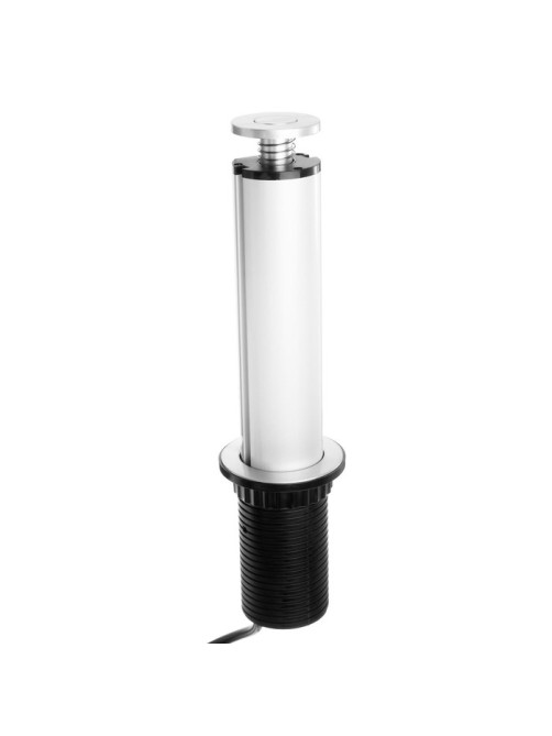 Розетка выдвижная Luazon, 16 А, трёхместная, в стол, 2xUSB, 2.1 A, серебряная