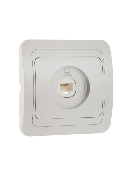 Розетка компьютерная Luazon Lighting «Орион», скрытая, IP20, одноместная, серебристая