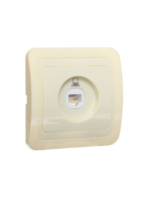 Розетка компьютерная Luazon Lighting «Орион», скрытая, IP20, одноместная, бежевая