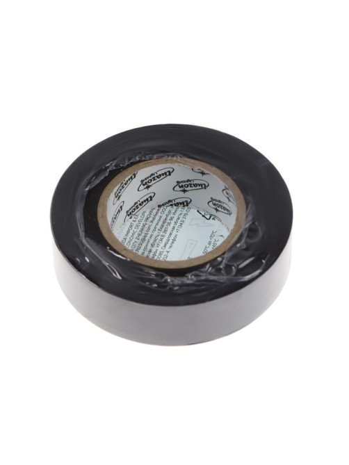 Изолента Luazon Lighting, ПВХ, 19 мм × 20 м, 130 мкм, чёрная