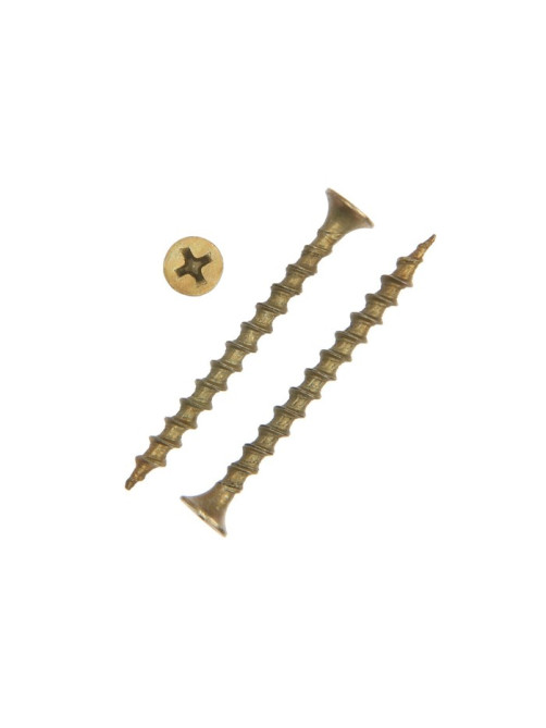 Саморез 3.5×51 ТУНДРА PREMIUM, потай, крупная резьба, шлиц PH, жёлтый цинк, 1 кг