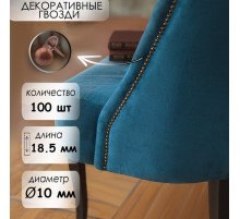 Гвозди ТУНДРА, декоративные, обивочные, 10×18.5 мм, медь, 100 шт.