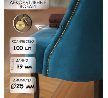 Гвозди ТУНДРА, декоративные, обивочные, 25×39 мм, золото, 100 шт.