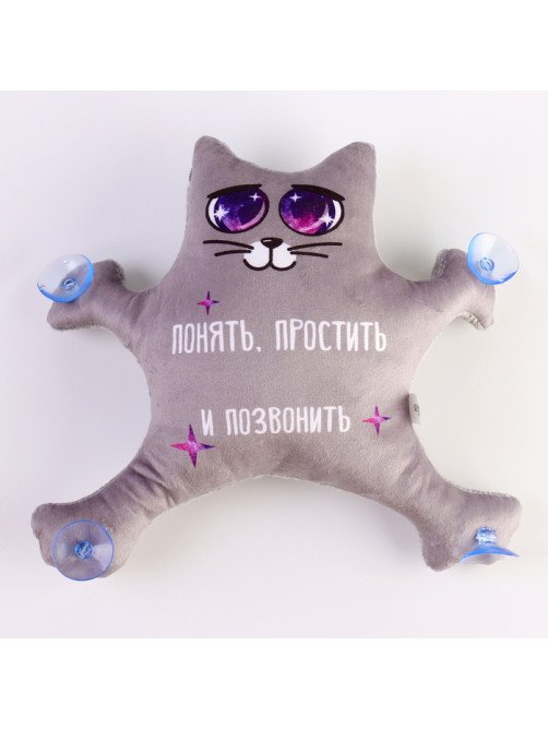 Автоигрушка Milo toys «Понять, простить и позвонить», кот, на присосках, с картой для номера телефона