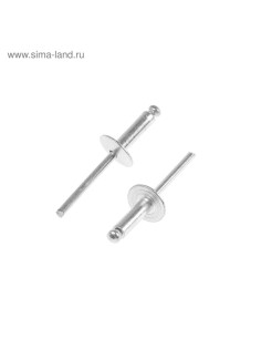 Заклепки вытяжные ТУНДРА krep, алюминий-сталь, увел.борт 14 мм, 4.8×16 мм, 250 шт.