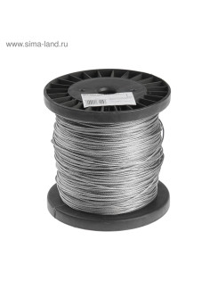 Трос стальной ТУНДРА krep, структура 6×7+FC, 2 мм, в катушке 200 м