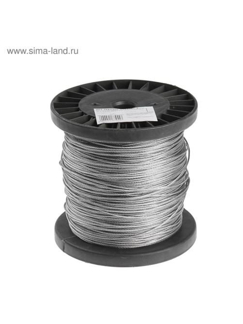 Трос стальной ТУНДРА krep, структура 6×7+FC, 2 мм, в катушке 200 м