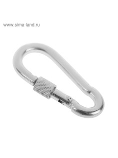 Карабин монтажный с фиксатором ТУНДРА krep, DIN5299D, 4×40 мм, оцинкованный, 1 шт.