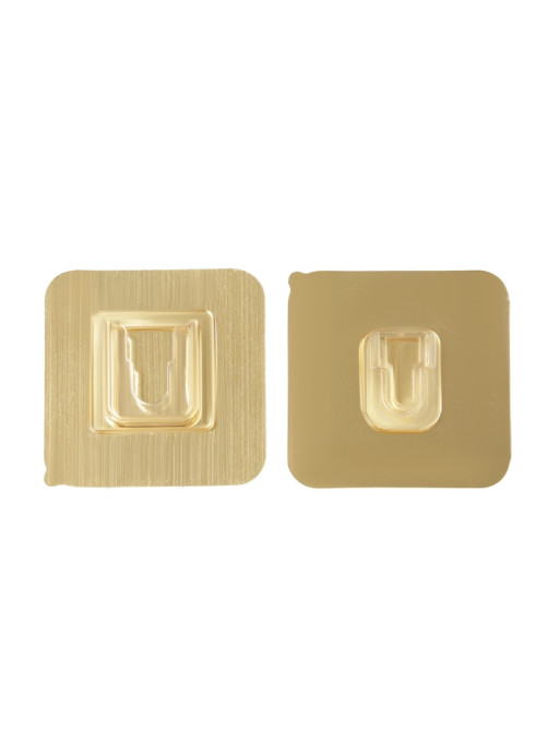 Комплект настенных держателей ТУНДРА, с клейкой поверхностью, 60×60×10 мм, цвет золото