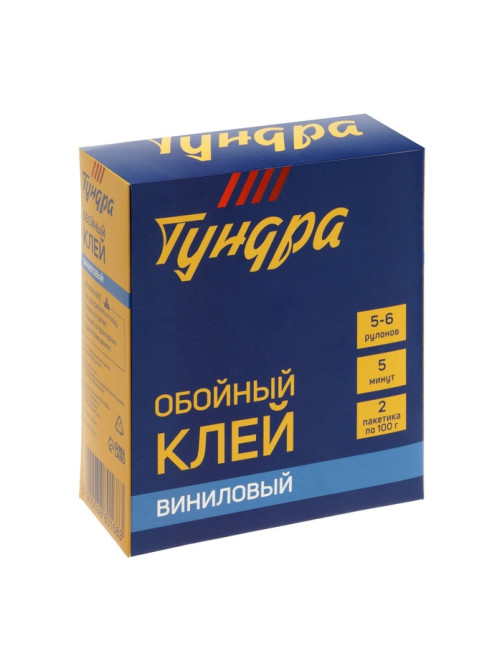Клей обойный ТУНДРА, для виниловых обоев, коробка, 200 г