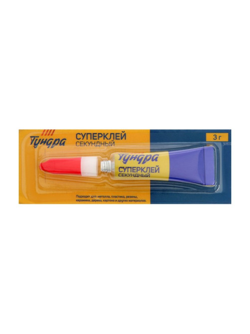 Суперклей ТУНДРА, секундный, 3 г