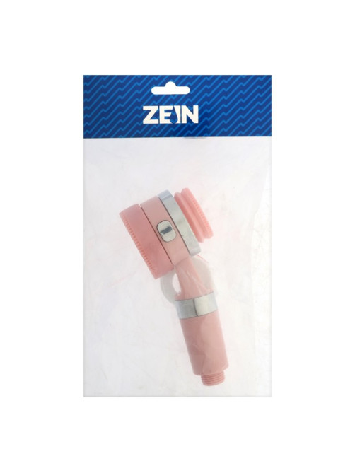 Лейка для душа ZEIN Z3549, d=60 мм, 3 режима, с резиновыми щётками, отсек для геля, розовая