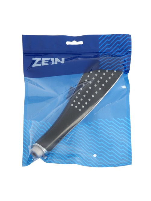 Душевая лейка ZEIN Z0201, 1 режим, 63×250 мм, пластик, цвет черный, хром