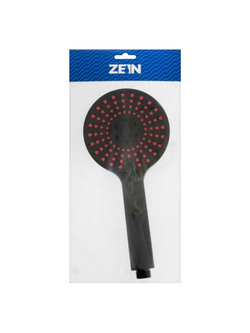 Лейка для душа ZEIN Z3542, d=120 мм, 5 режимов, розовые форсунки «сердечки», черная