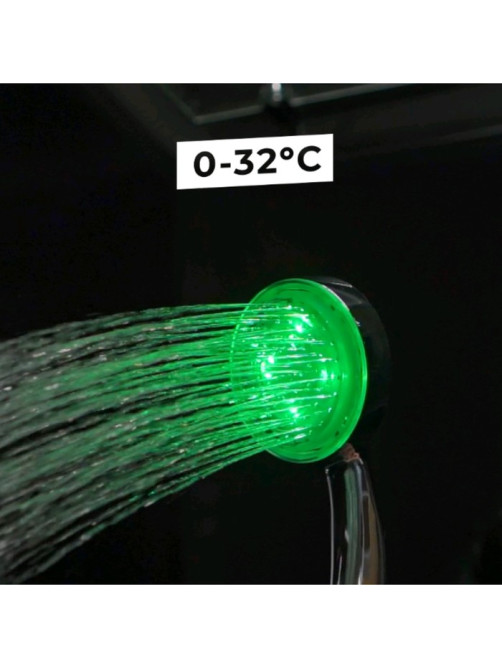 Лейка для душа ZEIN Z0015, с LED подсветкой, 3 цвета, пластик, цвет хром