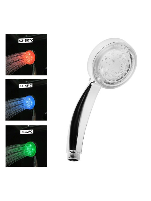 Лейка для душа ZEIN Z0015, с LED подсветкой, 3 цвета, пластик, цвет хром