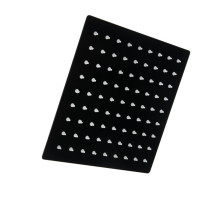 Лейка стационарная ZEIN Z2351, квадратная, 20×20 см, 1 режим, нержавеющая сталь, черная