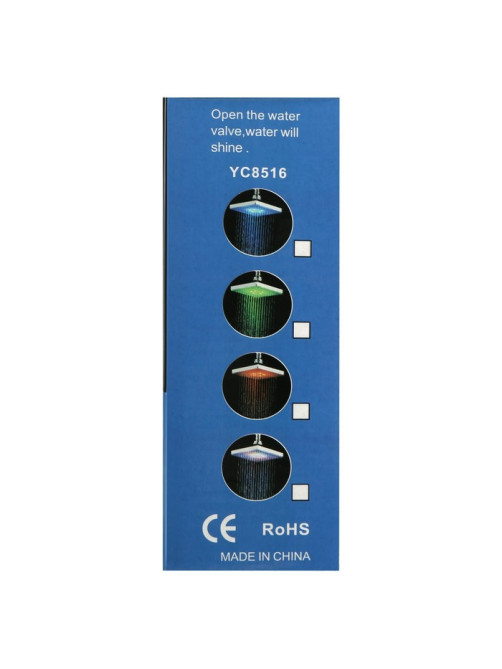 Лейка стационарная ZEIN Z3194, с LED подсветкой, 3 цвета, пластик, хром