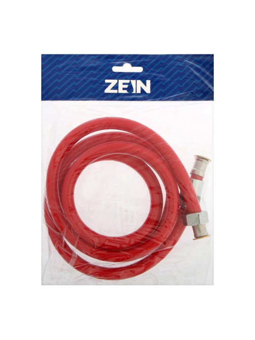 Душевой шланг ZEIN Z12PM, 150 см, антиперекручивание, латунные гайки, бордовый, Имп/Имп