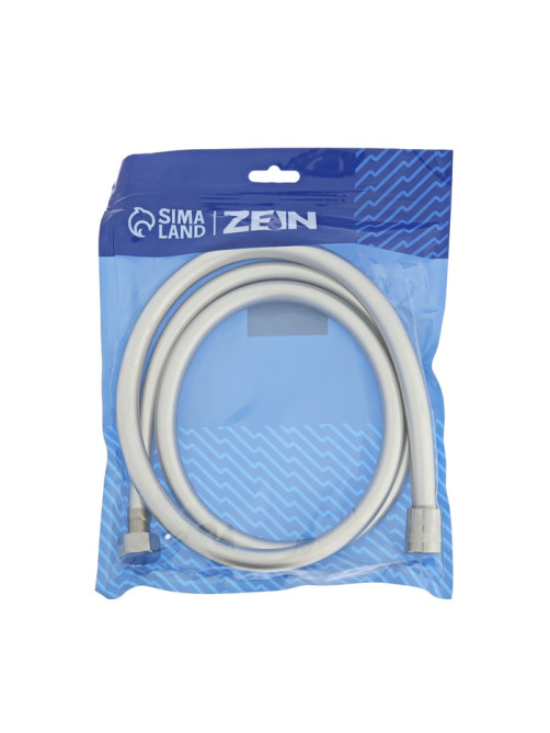 Душевой шланг ZEIN Z31PS, 150 см, гайки стальные, латунная втулка, силикон, серебристый, Имп/Имп