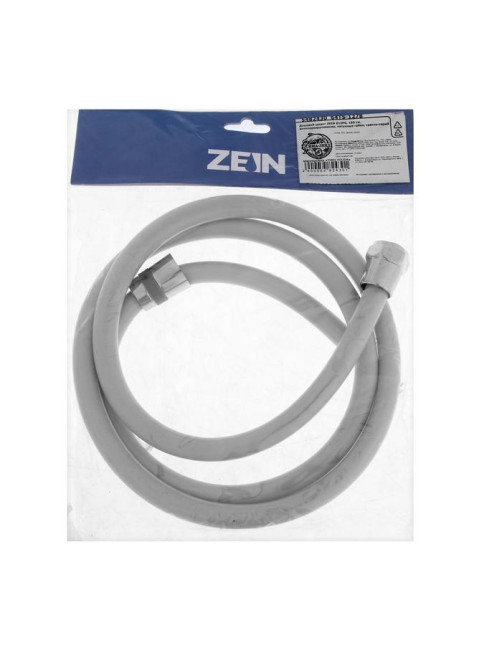 Душевой шланг ZEIN Z12PG, 150 см, антиперекручивание, латунные гайки, белый, Имп/Имп