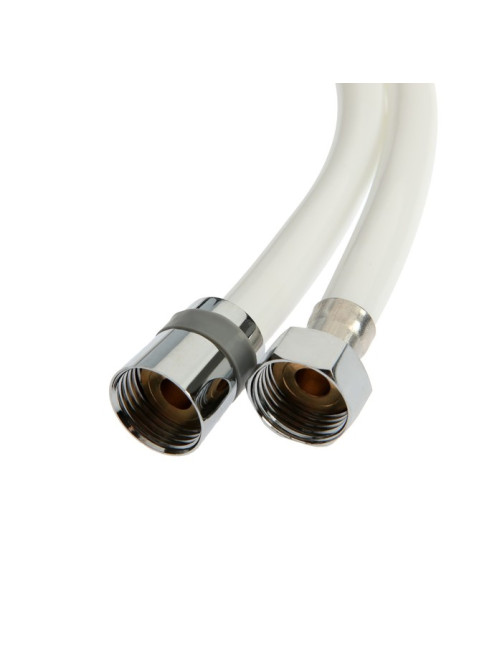 Душевой шланг ZEIN Z12PG, 150 см, антиперекручивание, латунные гайки, белый, Имп/Имп