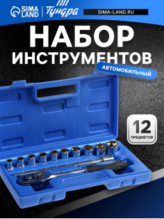 Набор инструментов в кейсе ТУНДРА, автомобильный, 1/2