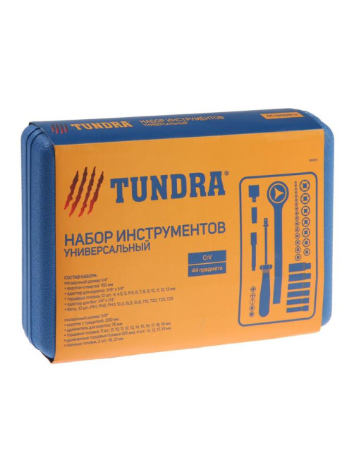 Набор инструментов в кейсе ТУНДРА, автомобильный, CrV, 1/4
