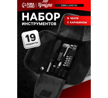 Набор инструментов ТУНДРА, в чехле с карабином, 19 предметов