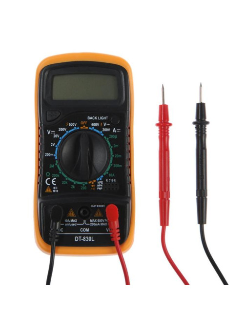 Мультиметр ТУНДРА, DT-830L, ACV/DCV, DCA, 200-2 МΩ, прозвон, подсветка