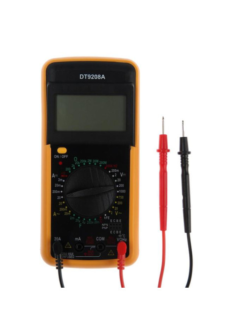 Мультиметр ТУНДРА DT-9208 А, ACV/DCV, ACA/DCA, 200-200MΩ, 20nF-200mF, 40-400 °C, 200 kHz