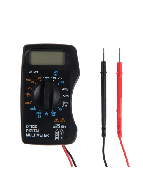 Мультиметр ТУНДРА mini, DT-83C, ACV/DCV, DCA, 200-2 МΩ, проверка батареек 9V