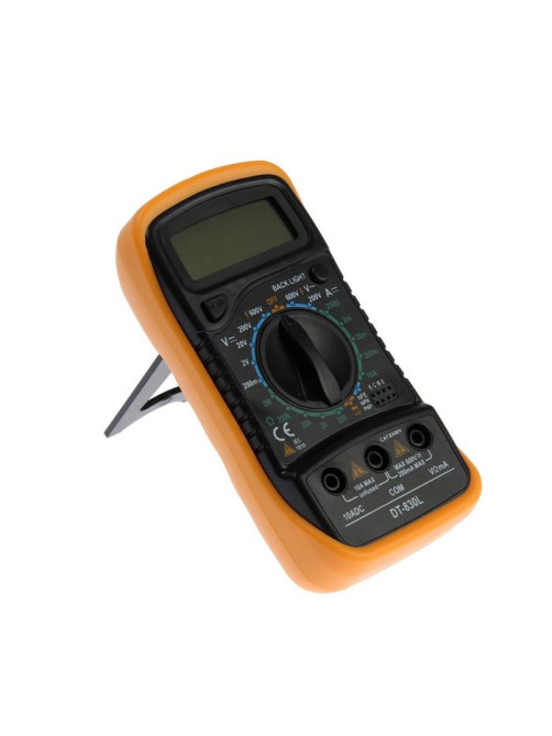 Мультиметр ТУНДРА, DT-830L, ACV/DCV, DCA, 200-2 МΩ, прозвон, подсветка