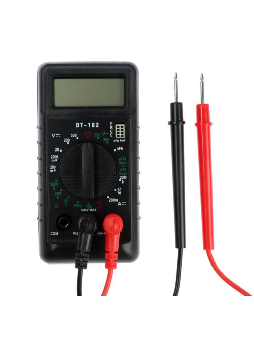 Мультиметр ТУНДРА mini, DT-182, ACV/DCV, DCA, 200-200MΩ, проверка батареек 1.5 и 9V