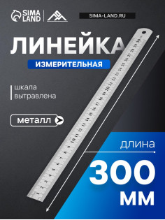 Линейка измерительная ТУНДРА, металлическая, шкала вытравлена, 300 мм