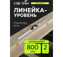 Линейка-уровень ТУНДРА, металлическая, пластиковая ручка, 2 глазка, 800 мм
